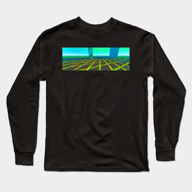 PIXEL GRID #1 Long Sleeve T-Shirt by RickTurner